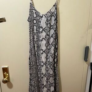Express Black and White Snake Print Dress